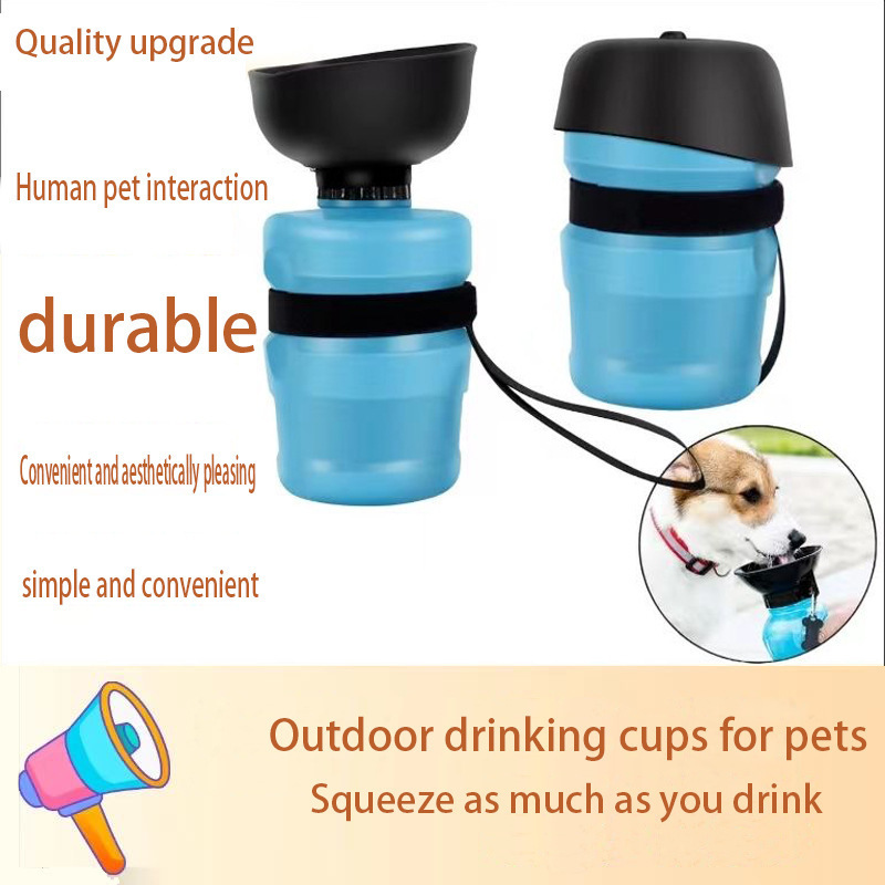 Mejora de la creatividad pet kettle deportivo tipo extrusión pet acompañante taza portátil actualización al aire libre gato y perro kettle