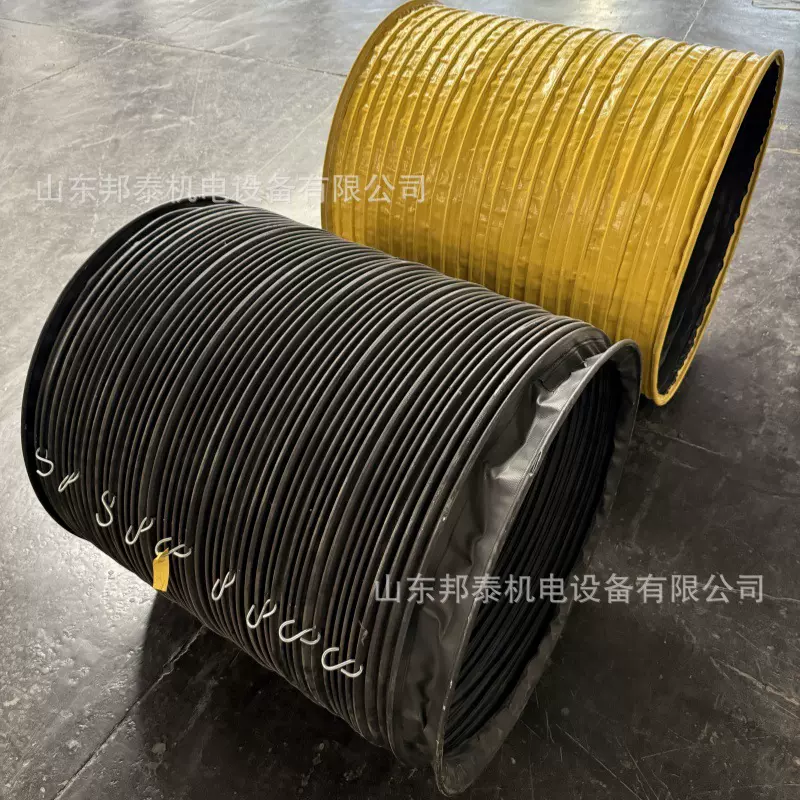 防尘可伸缩风筒布袋 钢质挂环周侧固定伸缩布袋 可伸缩风筒布袋