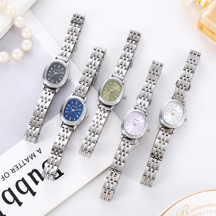 New Women's Watch Trendy Fashion Oval Steel Band Women's Watch Simple Versatile Small Dial Temperament Silver Watch