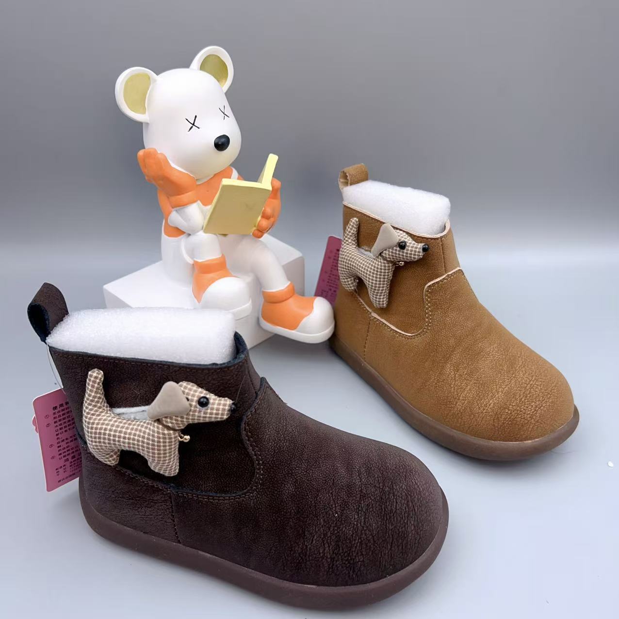 New Plush Short Boots for Older Children 2025 Autumn and Winter Girls' New Doll Fashion Boots Stylish Student Martin Boots