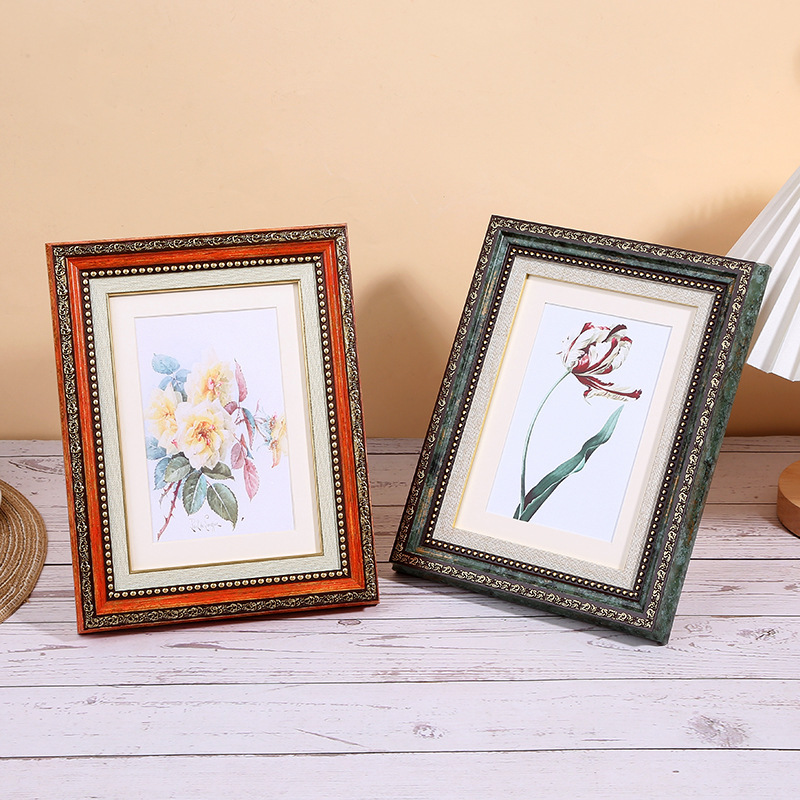 Fashion Creative Wall Hanging Wedding Photo Studio Photo Frame Palace Style Personalized Photo Frame Wholesale Rectangular Resin Photo Frame