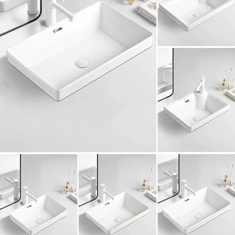 lavabo cerámico semicrustado lavabo lavabo de baño hotel lavabo rectangular lavabo balcón lavabo