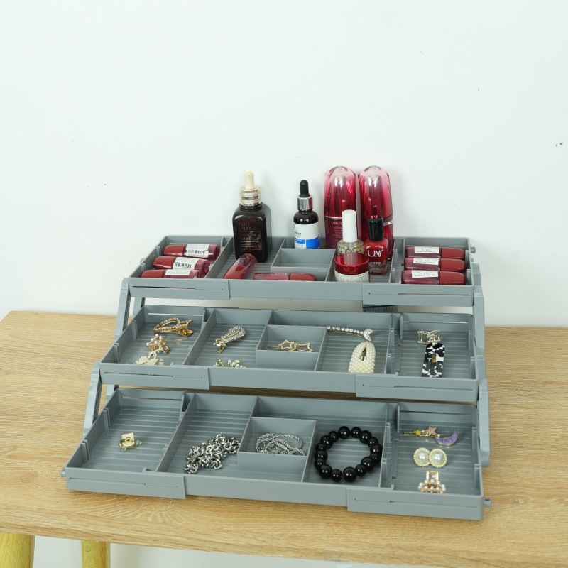 Caja de almacenamiento para mesa de maquillaje, organizador de cajones para joyas y cosméticos, caja organizadora de joyas antioxidante. image 8