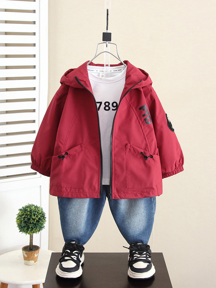 5901 Chaquetas para niños Abrigo con capucha para niños de otoño 2024 Chaquetas de primavera y otoño para niños nuevos