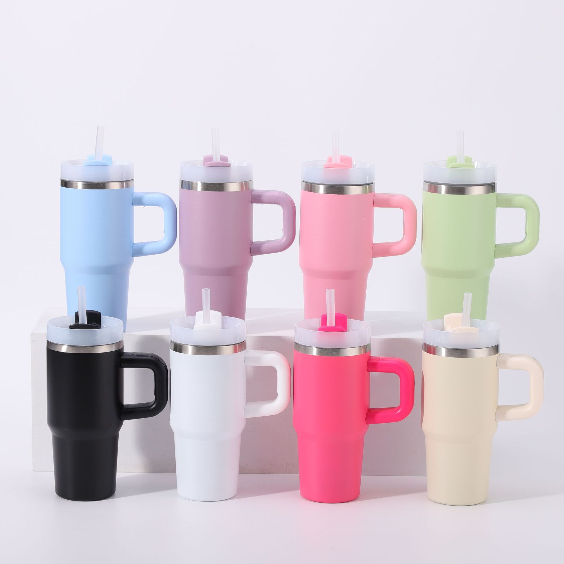 New Model 14O Handle Car 304 Stainless Steel Large-Capacity Top Quality Ice Cup, High Aesthetic Value, With Straw_voghion.com