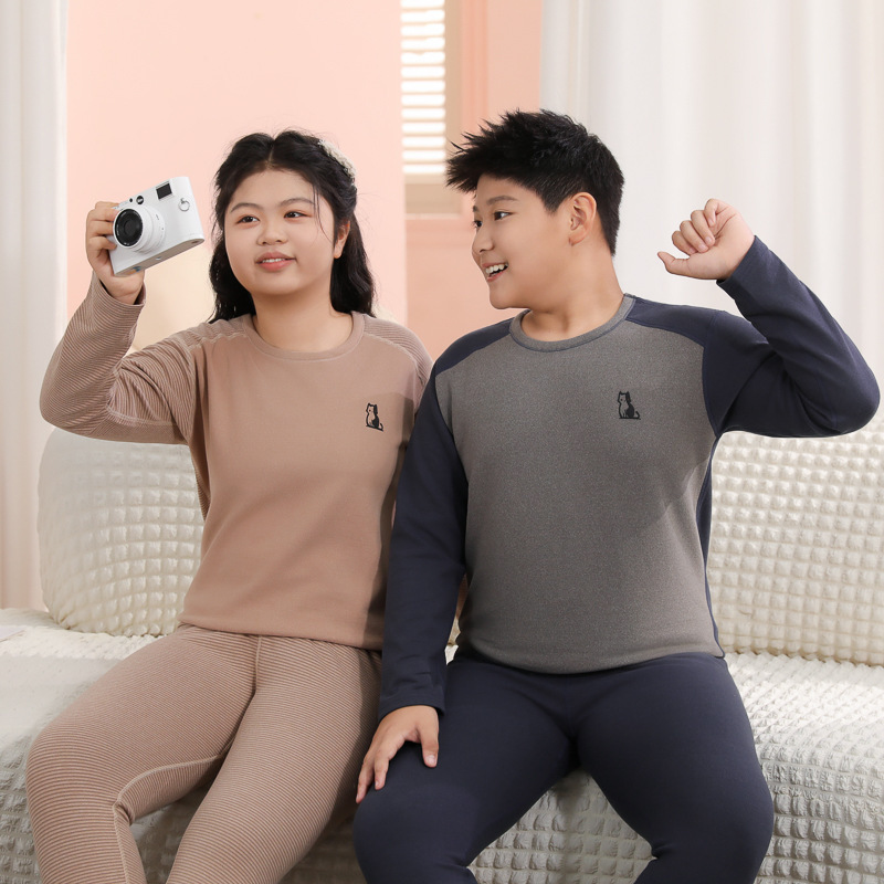 2025秋冬胖童保暖内衣套装儿童加厚加大秋衣秋裤男女童家居服睡衣|undefined