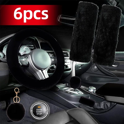 cover armrest box pad eight – Steering wheel cover - black-38cm