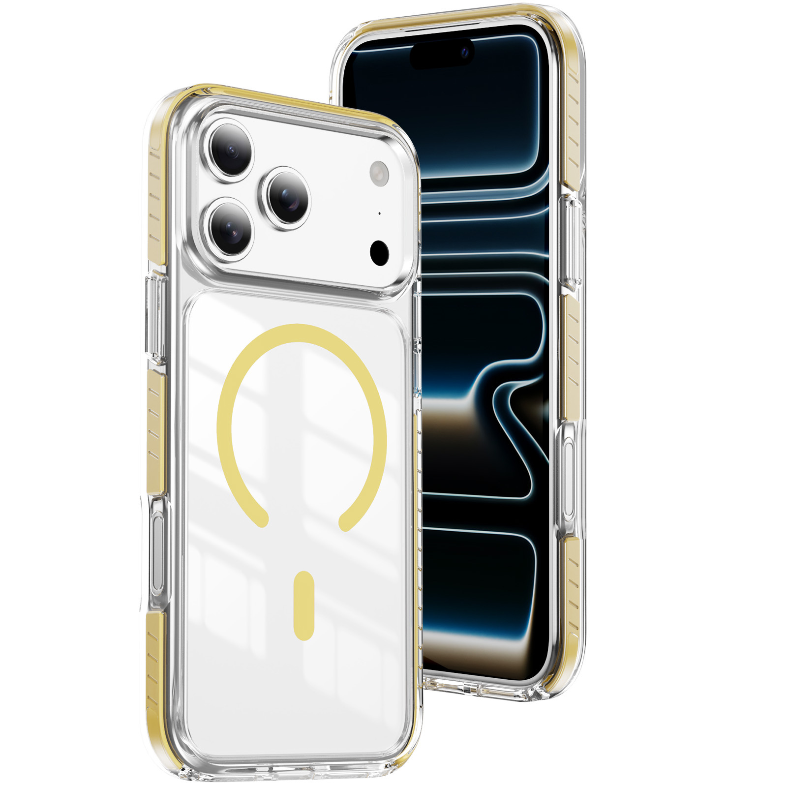 适用于iPhone17Pro Max新品透明磁环手机壳16晶盾彩条防摔盔甲壳 - 13