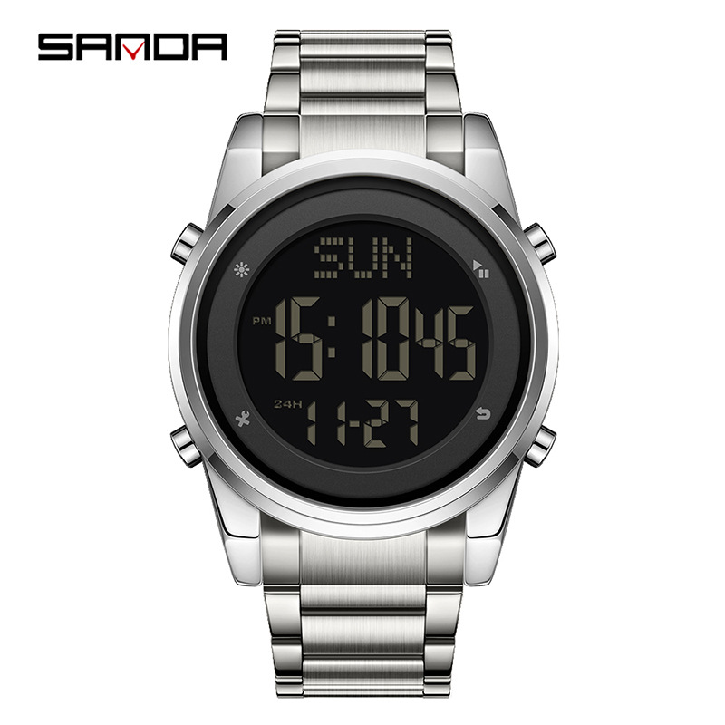 Sanda relojes adolescentes de secundaria primaria relojes de pulsera masculinos nocturna despertador impermeable multifuncional al por mayor