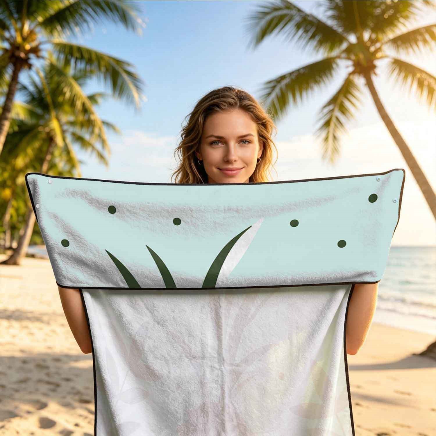 Summer bath towel and car seat cover 2-in-1, ultra-fine fiber outdoor beach and car dual-use universal seat cushion