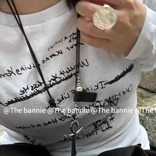 y2k Heavy Industry Cross Necklace for Men and Women Millennium Hot Girl Sweet Cool Subculture Clavicle Chain Punk Style Niche Necklace
