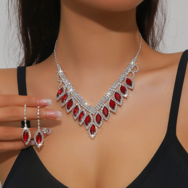 bride necklace set earring jewelry set banquet dress set necklace fashionable all match exquisite jewelry_voghion.com