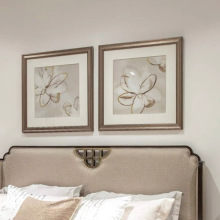 法式轻奢白色花影进口画欧式客厅玄关装饰挂画现代美式卧室壁画