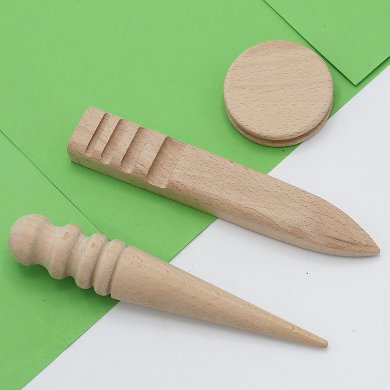 Material de madera de haya Cuero recorta Varilla de pulido de bricolaje Herramienta de pulido de sellado de bordes de cuero Madera de pulido de bordes de cuero