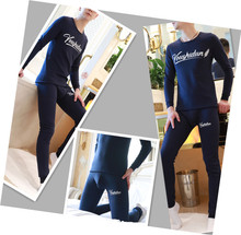 厂家新款男士保暖内衣套装学生加绒加厚睡衣裤质棉发热毛衣秋衣裤