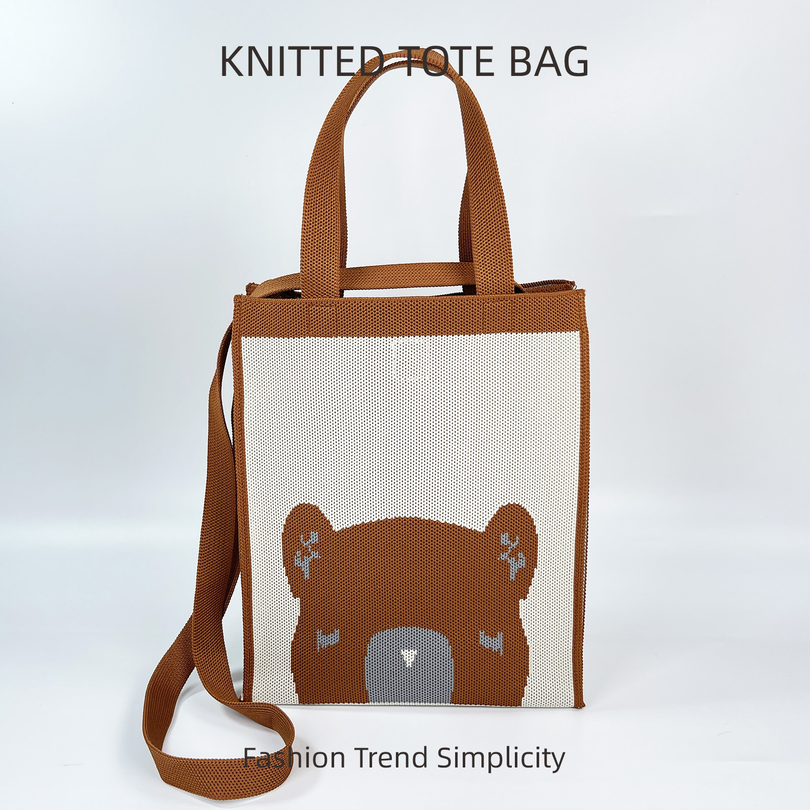 Nuevo bolso de hombro de punto de rombo en blanco y negro, bolso de mensajero de viaje de gran capacidad casual coreano, bolso cuadrado pequeño