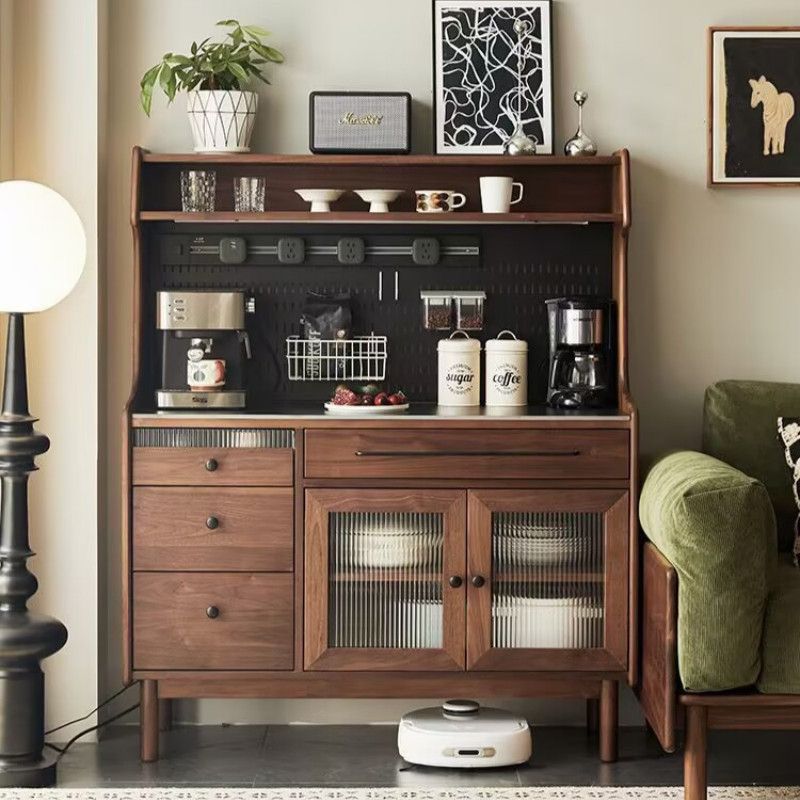 Household Small Solid Wood Sideboard Nordic Coffee Storage Cabinet Living Room Storage Cabinet Storage Cabinet Sideboard American Style
