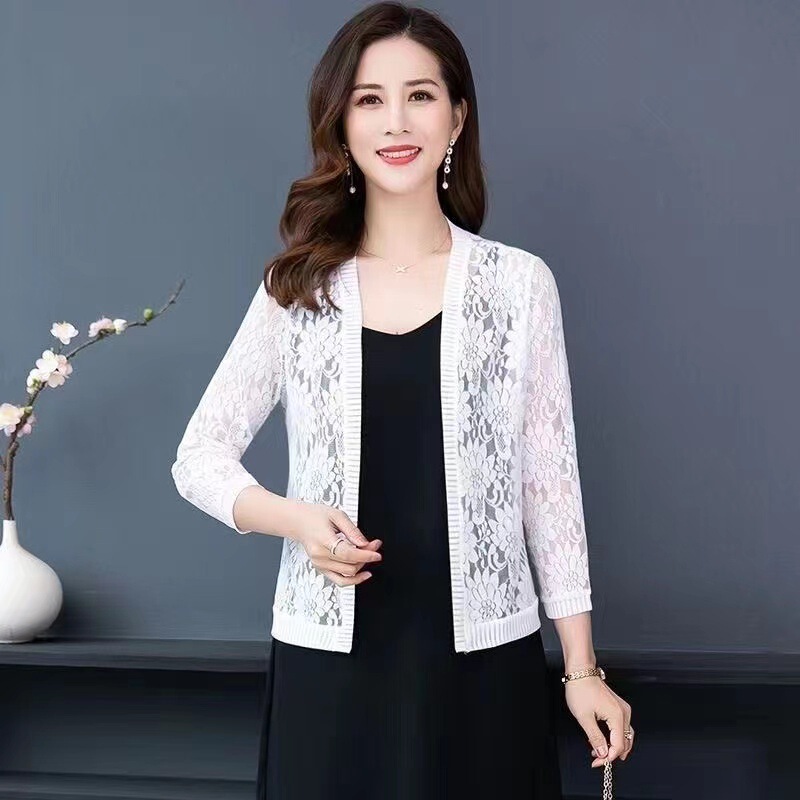 Spring and Summer High-grade Lace Cardigan Thin Short Coat chubby girl plus size Sun Protection Clothing with Skirt Shawl Air-conditioning Shirt Spring and Summer High-grade Lace Cardigan Thin Short Coat chubby girl plus size Sun Protection Clothing with Skirt Shawl Air-conditioning Shirt