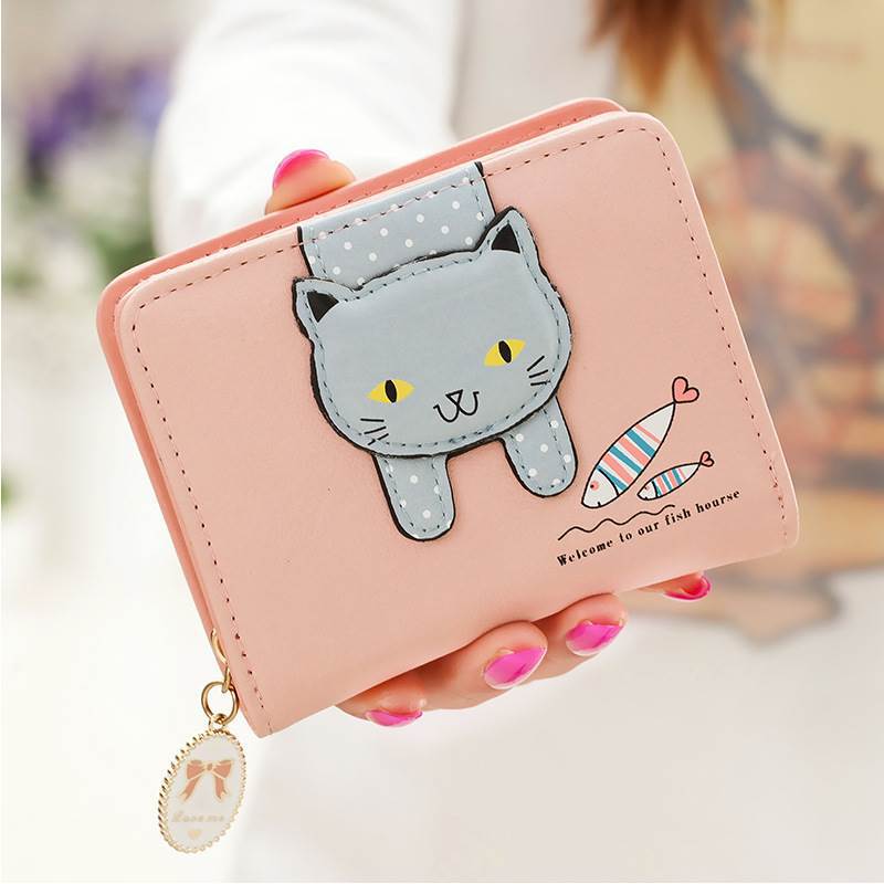 New Cross-border Explosive Wallet Women's Short Cute Zipper Cartoon Cute Cat Student's New Women's Coin Purse Wallet New Cross-border Explosive Wallet Women's Short Cute Zipper Cartoon Cute Cat Student's New Women's Coin Purse Wallet