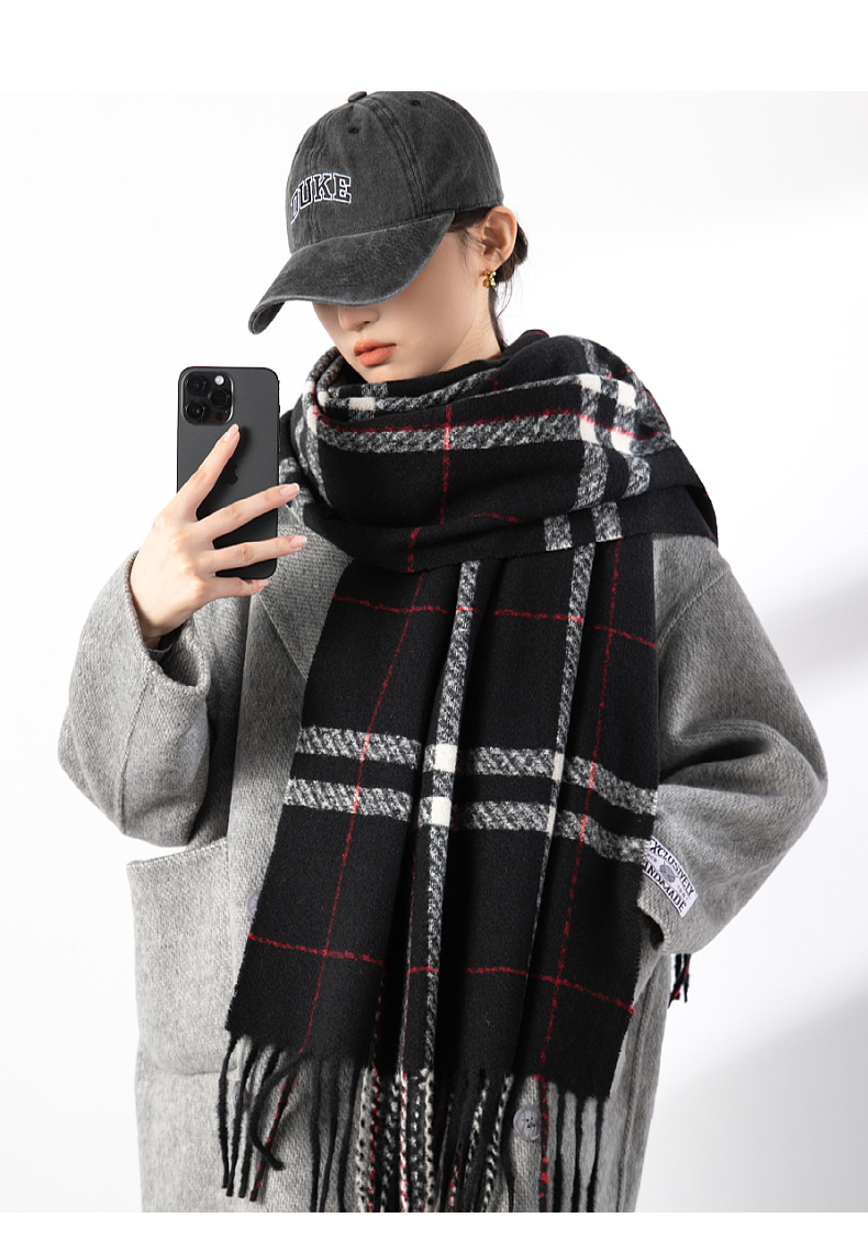 Femmes Style Simple Plaid Imitation Cachemire Foulard display picture 4