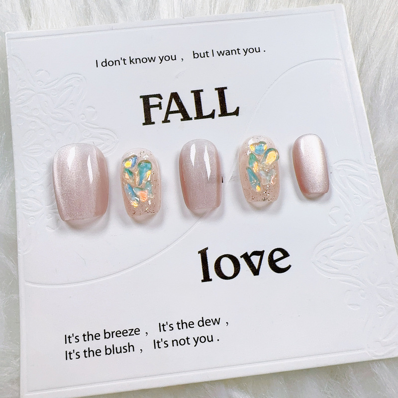 Cat-Eye Pure Desire Style Acrylic Nail Art with Rhinestones, Light Luxury Wearable Nails, New Simple Style, Detachable, Wholesale Cat-Eye Pure Desire Style Acrylic Nail Art with Rhinestones, Light Luxury Wearable Nails, New Simple Style, Detachable, Wholesale