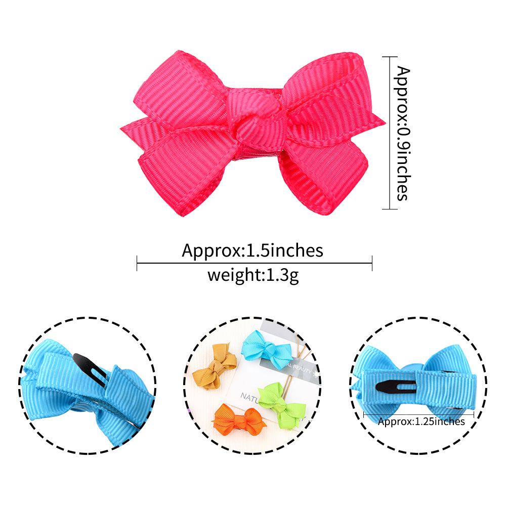New Solid Color Bow Baby's Hair Clip Set Wholesale Nihaojewelry display picture 2
