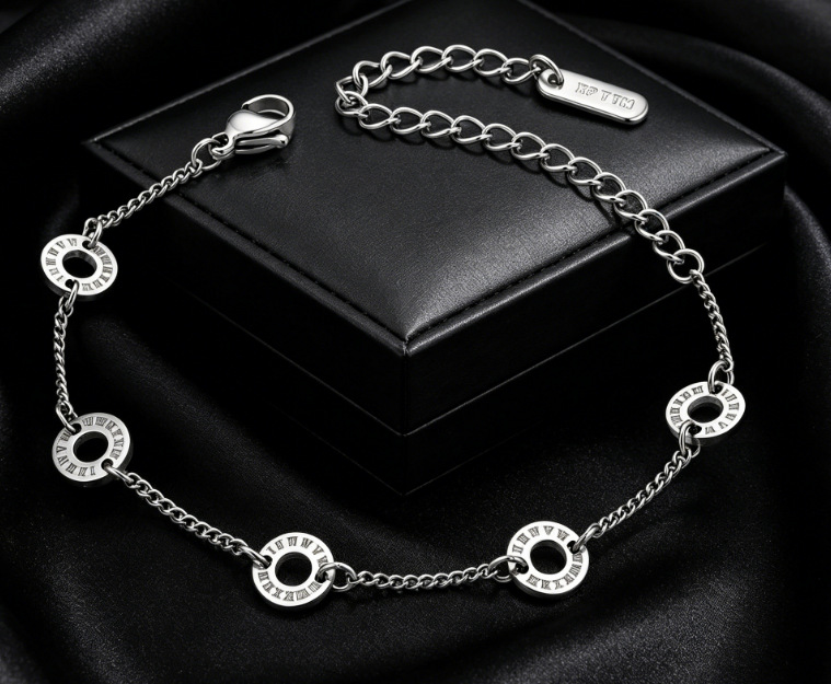 Xuping Europa y los Estados Unidos de moda transfronteriza simplista ins brazalete de aleación de cobre geométrica redonda pequeña pulsera de azúcar al por mayor mujeres