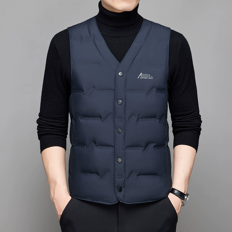 Мужской V-образный вырез 90 белая утка пуховый жилет жилет