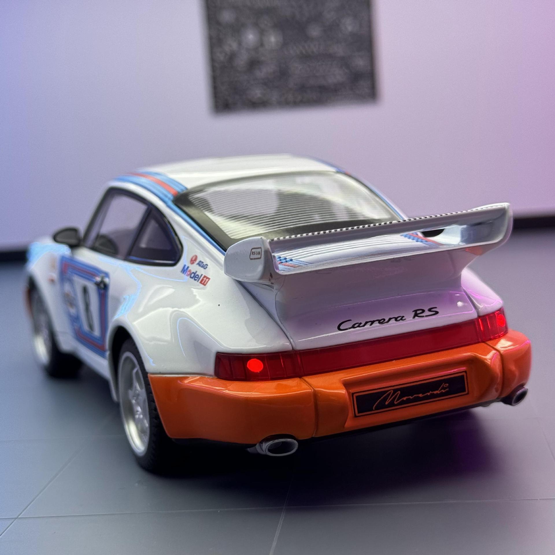 Modelo de coche de aleación Mamba negro 1 a 24 cambio 7-Phantom 911 coche deportivo de sonido y luz puerta Tire hacia atrás modelo de coche de juguete Decoración