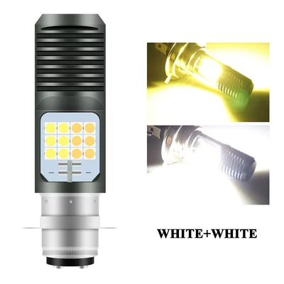 High-Brightness White and Yellow Led: Motorcycle headlights, headlights - p15d-white-yellow-1-piece
