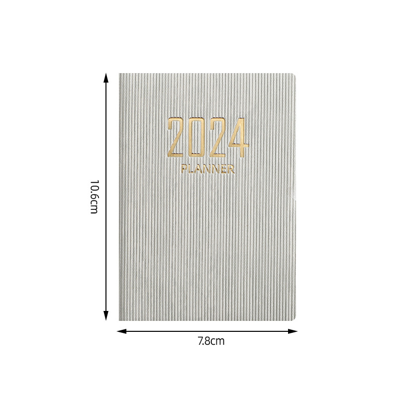 En stock 2023 Libro de calendario inglés A7 cuaderno de plan diario 2024 Amazon cuaderno transfronterizo