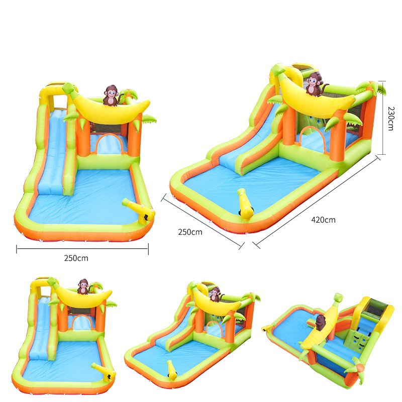 castillo infláble al aire libre con tobogan infláble doméstico con tobogan infláble para niños pequeños castillo infláble combinación de juguetes de parque de atracciones