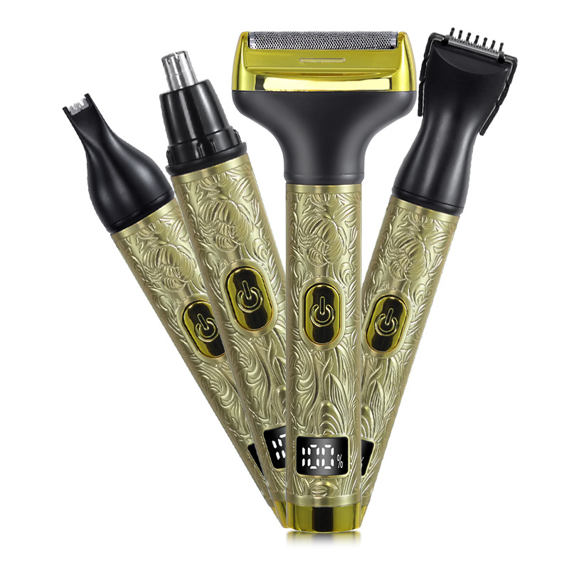 Afeitadora Eléctrica Multifuncional para Hombre 4 en 1, Recargable, Cabezal Flotante Lavable