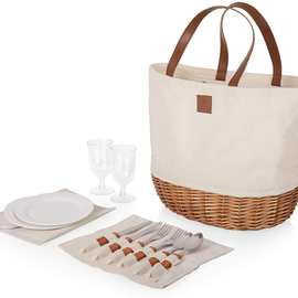 藤编手提篮手提包手提袋野餐篮藤编手提包户外野餐篮子手提柳条篮