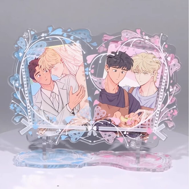 Heart-Shaped Double Frame 3.5inch Acrylic Photo Frame Stand Gift High-Value Lovely Custom DIY Anime Celebrity Series