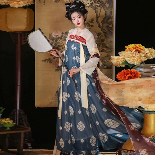 Chang'an Ning Tang Dynasty Princess original Tang Dynasty Hanfu women's restoration torn skirt chest-length underskirt Chinese style ancient costume complete set