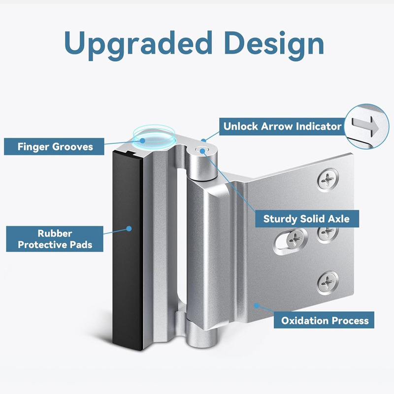 Anti-theft buckle hotel safety buckle indoor door bolt door lock door buckle aluminum material safety door bolt hinge
