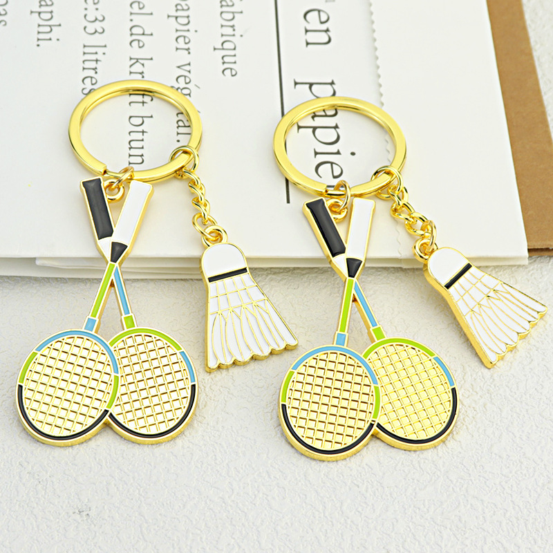 Cute Mini Edition Badminton Keychain Pendant Metal Small Gift Sports Club Creative Gift Customization Cute Mini Edition Badminton Keychain Pendant Metal Small Gift Sports Club Creative Gift Customization