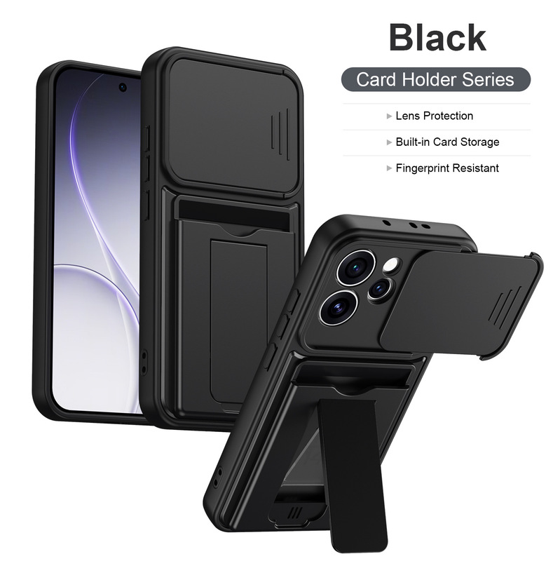 Suitable for Oppo Reno16F Sliding Window Card Holder Phone Case A6Pro Card Slot Realme16 Protective Cover