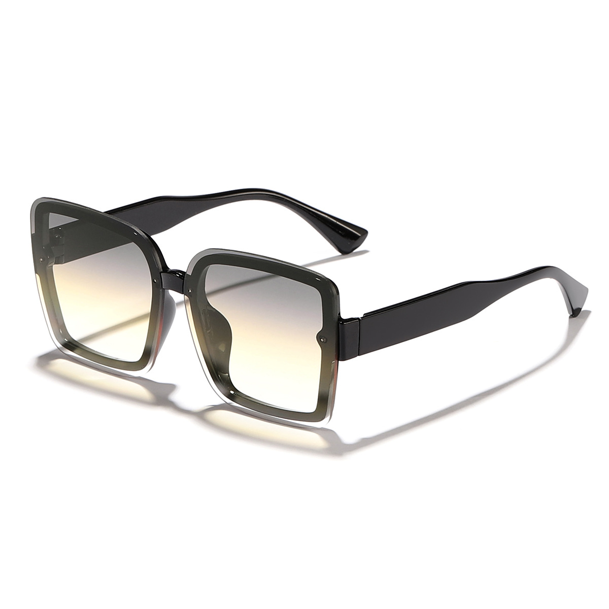 Piel gris amarillo con marco negro brillante