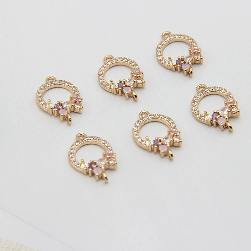 Accessory, copper accessories, earrings flower-shaped, pendant, necklace, material, micro incrustation