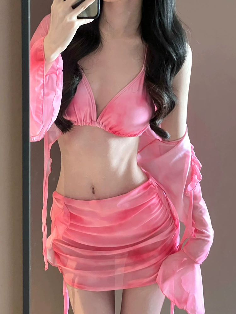 Плавки с длинным рукавом, купальник, комплект, sexy push up бюстгальтер, 4 предмета