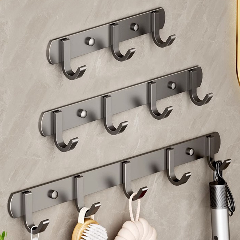 Bathroom Multifunctional Hook Sticky Hook Strong Load-Bearing Punch-Free Entry Door Hanger Bathroom Storage Hook