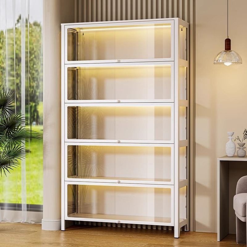 玻璃书柜铁艺储物柜手办展示柜收纳防尘陈列柜乐高玩具展示架家用