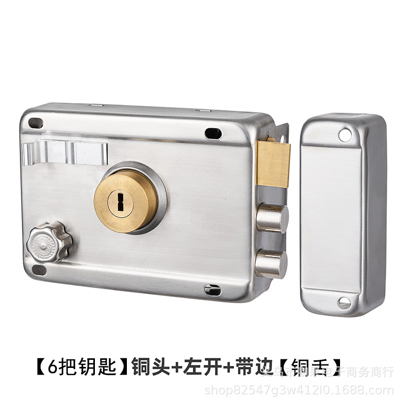 Cerradura de puerta exterior anticuada cerradura de puerta antirrobo puerta de madera interior cerradura de Puerta de Hierro cerradura de puerta de acero inoxidable cerradura antirrobo