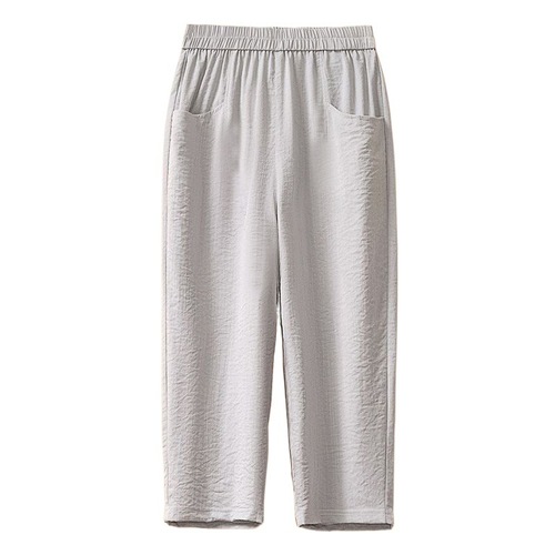 932 Ice Silk 7/8 Length Women's Pants 300 Pounds Summer Casual Bootcut High-Waisted Loose Radish Pants