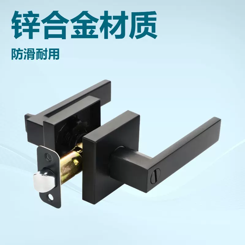 美式机械门锁卧室木门锌合金门把手家用卫生间浴室重型三杆执手锁
