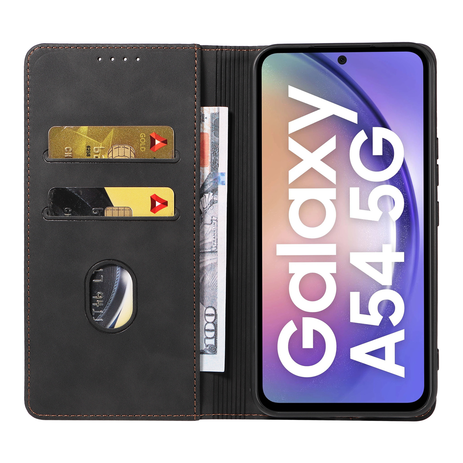 Retro flip mobilskal för samsung galaxy med magnetisk kortfack_voghion.com