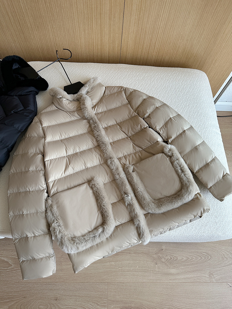 Women's Clothing Seto fur splicing short high end down jacket for women light and thin style atmospheric and elegant new Chinese style new winter_ipsvogv.com
