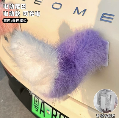 Car Electric Vehicle Rear Remote Car ornaments - voice-control-remote-control-electric-tail-purple-white